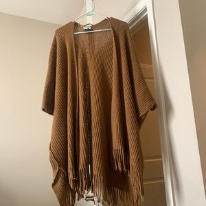 Brown Fringe Cardigan Sweater
